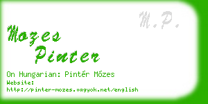 mozes pinter business card